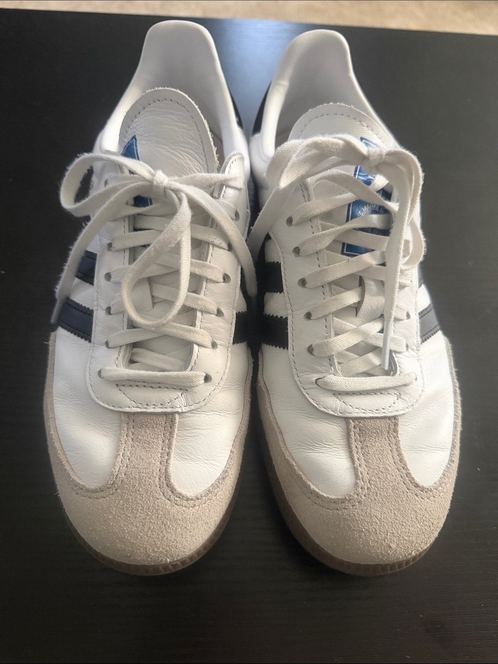 Adidas Samba Men's White Sneakers with black stripes - Picture 2 of 5